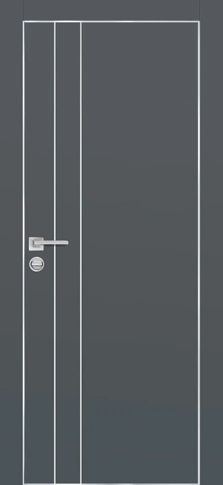 Межкомнатная дверь PX-14  AL кромка с 4-х ст. Графит матовый