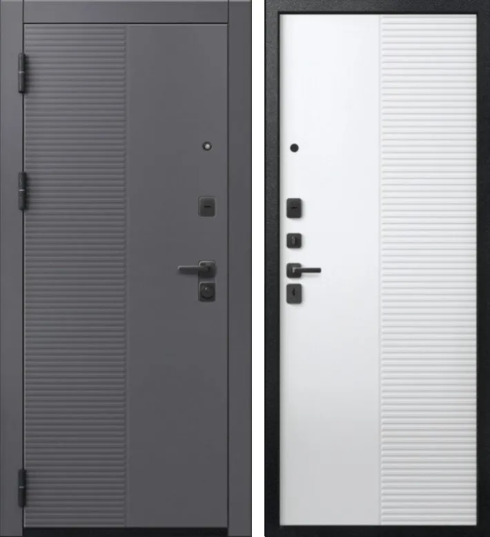 Дверь V-18 Черный муар + Кашемир графит - Кашемир Белый DIS007358