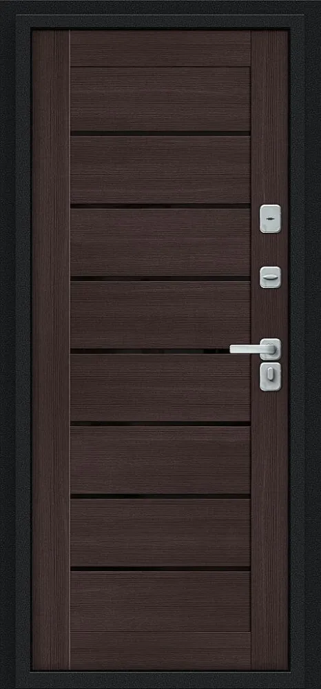 Товар Дверь Thermo Техно Д2/BChrome Букле черное/Wenge Melinga BR6214