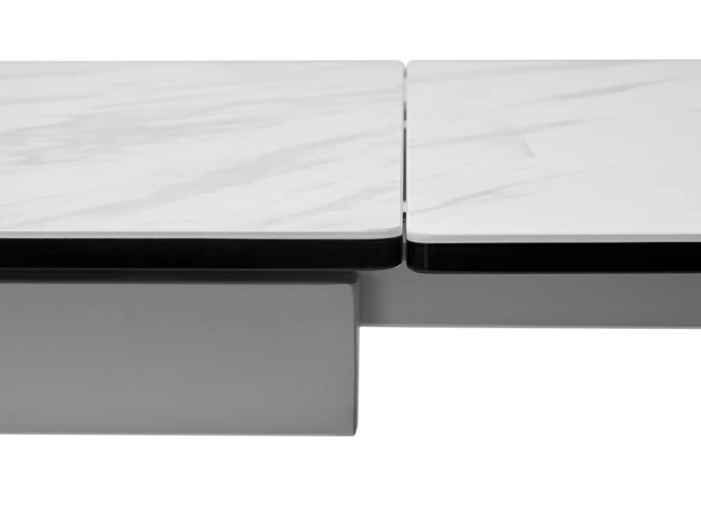 Товар Стол BELLUNO 160 MARBLES KL-99 Белый мрамор матовый, итальянская керамика/ белый каркас, ®DISAUR MC60027