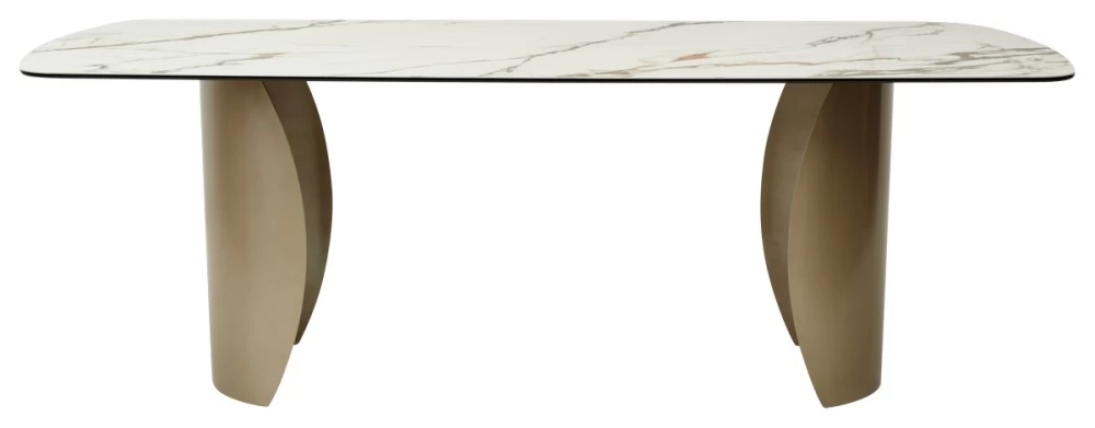 Товар Стол BRONTE 220 KL-188 Контрастный мрамор матовый, итальянская керамика/ Шампань, ®DISAUR MC62870