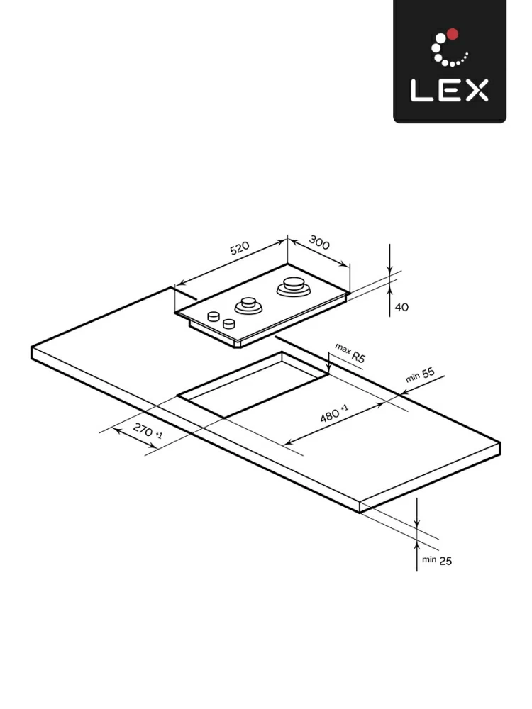 Товар Газовая панель Варочная панель газовая LEX GVG 323A BBL